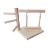 Tabletop Wood Parrots Bird Perches Swing Climbing Ladder for Cockatoo Parakeet Sturdy Portable