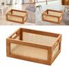 Cesta de Almacenamiento de Madera Fácil de Usar Organizadores Eficientes y Portátiles de Bambú Tejido para Escritorio Tocador o Material de Oficina