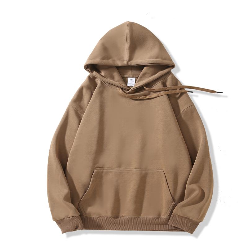 Fashion Heavy Fabric Men/Women Hoodies Casual Hooded Pullover Sweatshirts Solid Color Pocket Sweatshirt Streetwear Hip Hop Tops