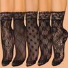 5 Paar Elegante Kurze Socken für Damen - Blumenspitze, Glattes Polyamidgewebe, 150g/m² Leichte Strickware | Handwäsche oder Chemische Reinigung | Ohne Futter