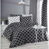 Bettwäsche-Set - 1 Bettbezug 220 x 240 cm + 2 Kissenbezüge 60 x 60 cm - 100% verstärkte Baumwolle - Schwarz