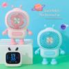 Portable Cartoon Mini Desk Fan with USB Charging and Lanyard