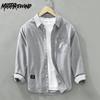 Korean Fashion Mens Long Sleeved Shirts Versatile Solid Color Classical Shirt 100cotton Men Clothing Casual Tops