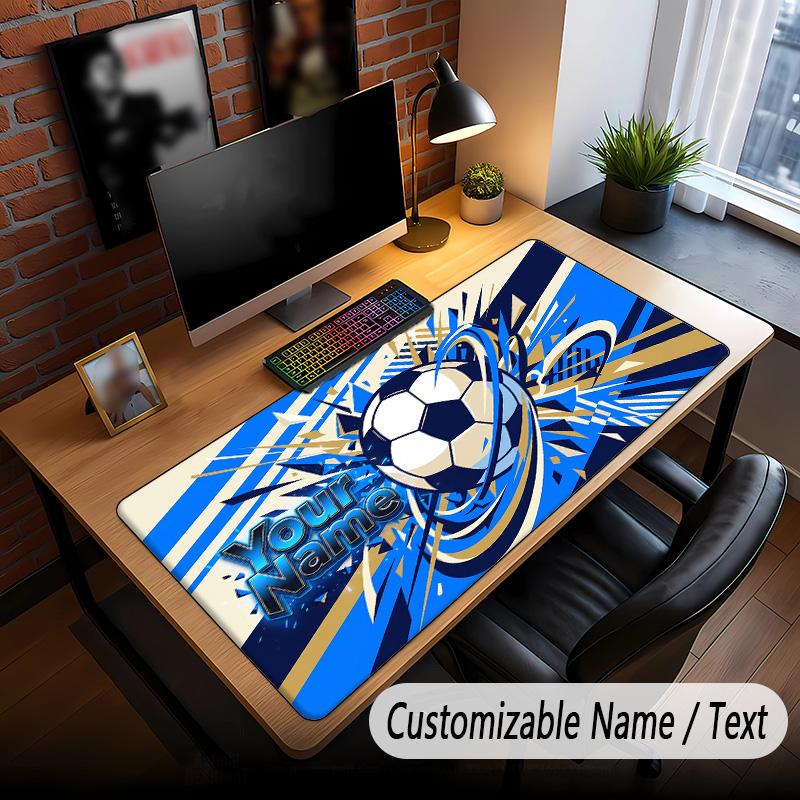 Fußball-Thema Benutzerdefinierte Mausmatte Personalisiert Mit Namen Text Angepasste Schreibtischmatte Für Büro Heimdekoration
