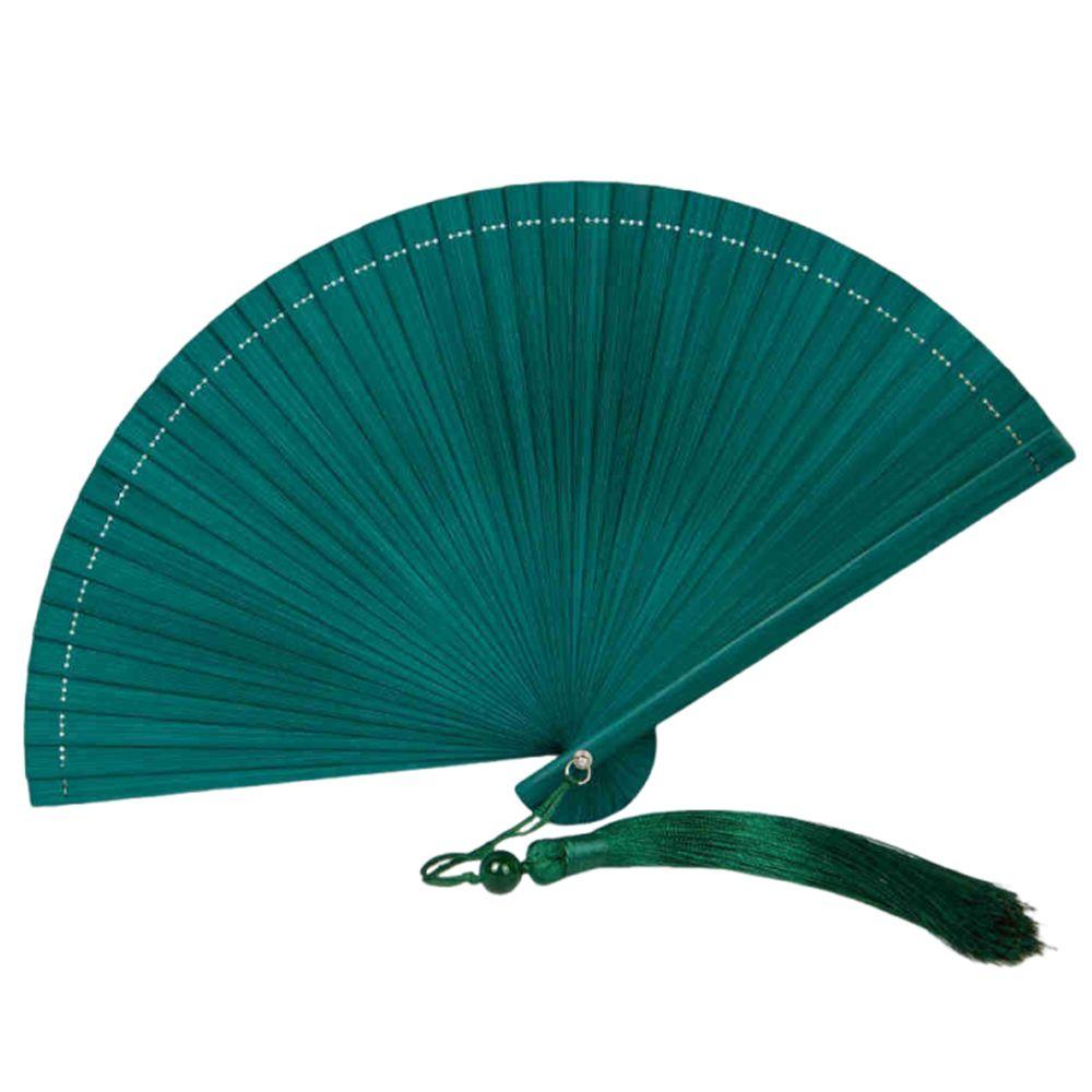 Chinese Style Solid Color Bamboo Fan Portable Retro Elegant Handheld Fans with Random Tassel Exquisite Tassel Folding Fan