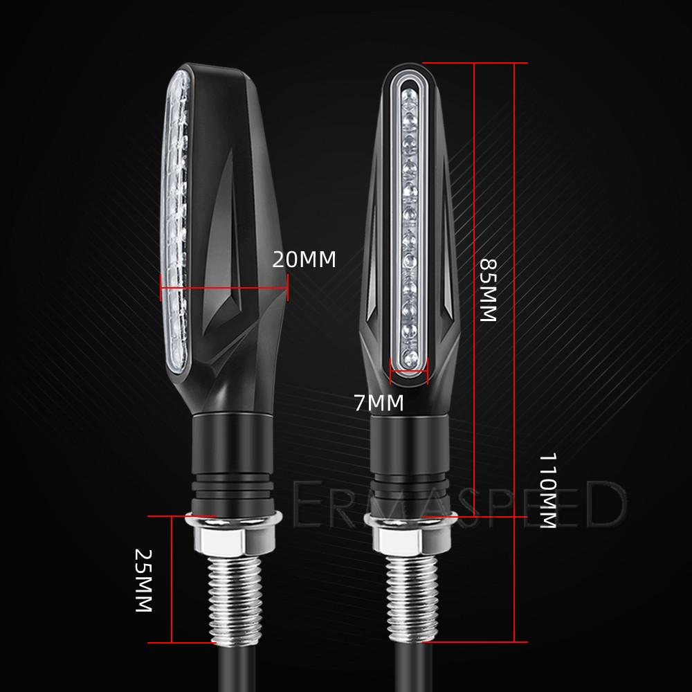 4Pcs Motorcycle Turn Signals LED ABS Plastic Amber Flasher Stop Signal Light Blinker Indicator for Motorcycle Motorbike