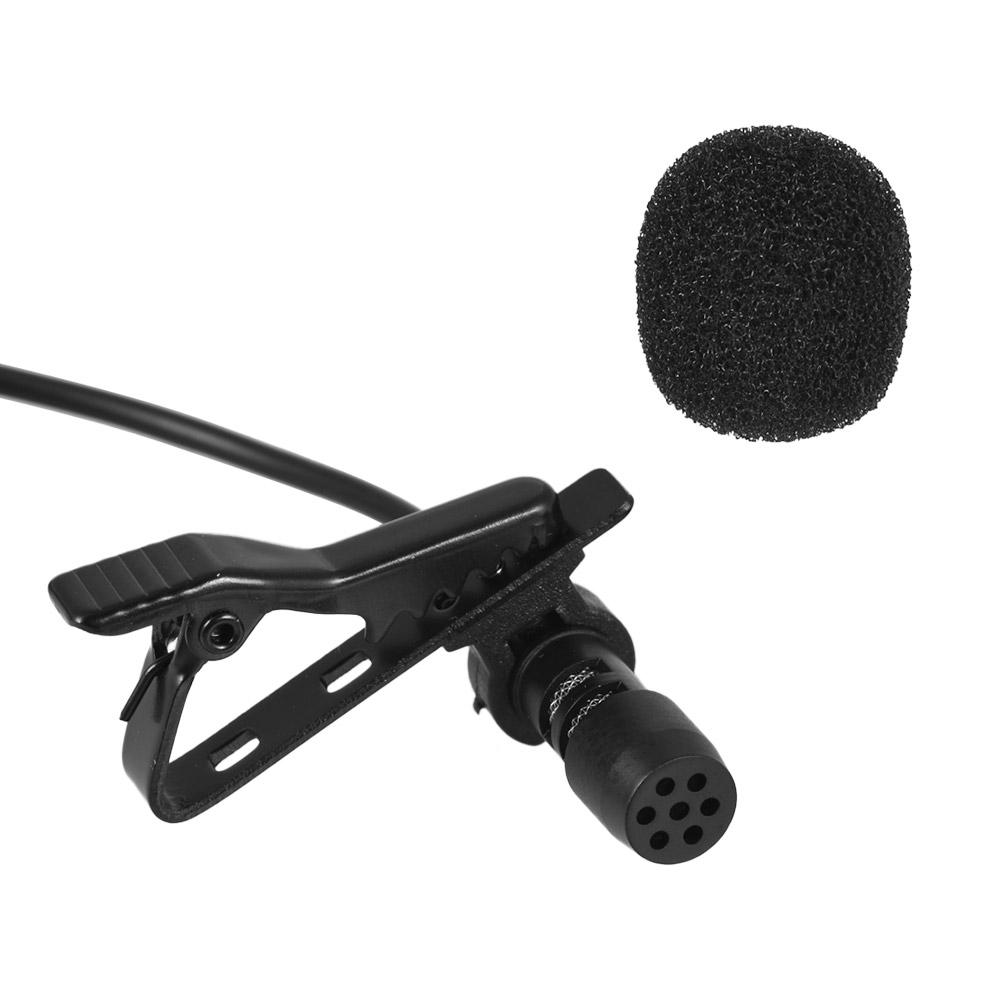 EY 510A Mini Portable Clip on Lapel Lavalier Condenser Mic Wired Microphone for iPhone iPad Android Smartphone DSLR