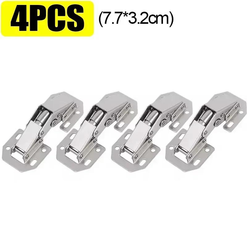 90 Degree Cabinet Hinges Steel No-Drilling Hole Cupboard Cabinet Door Hydraulic Buffer Hinges Kitchen Furniture Hardware