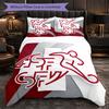 Switzerland Football Pattern 3 Pieces Bedding Set Soft Microfiber Duvet Cover with Pillow Cases for Bedroom