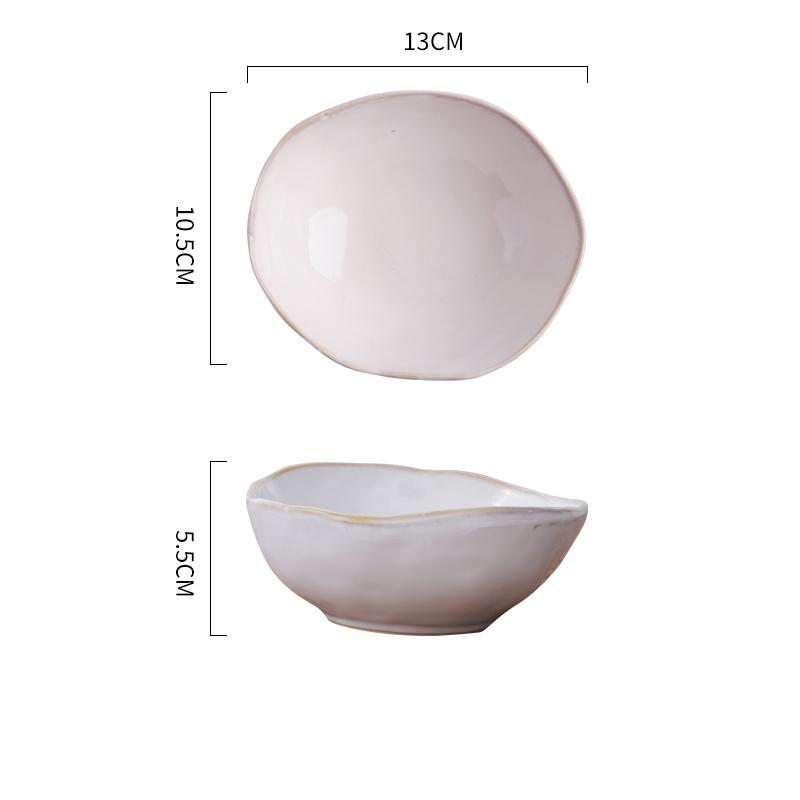Ceramic Dinner Plate Shaped Tableware Soup Basin Pasta Steak Plate Household Sushi Dishes Salad Bowls Snack Dessert Pastry Trays