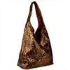 Leather Shopper Bag, Leopard Print, Metallic Brown, Copper