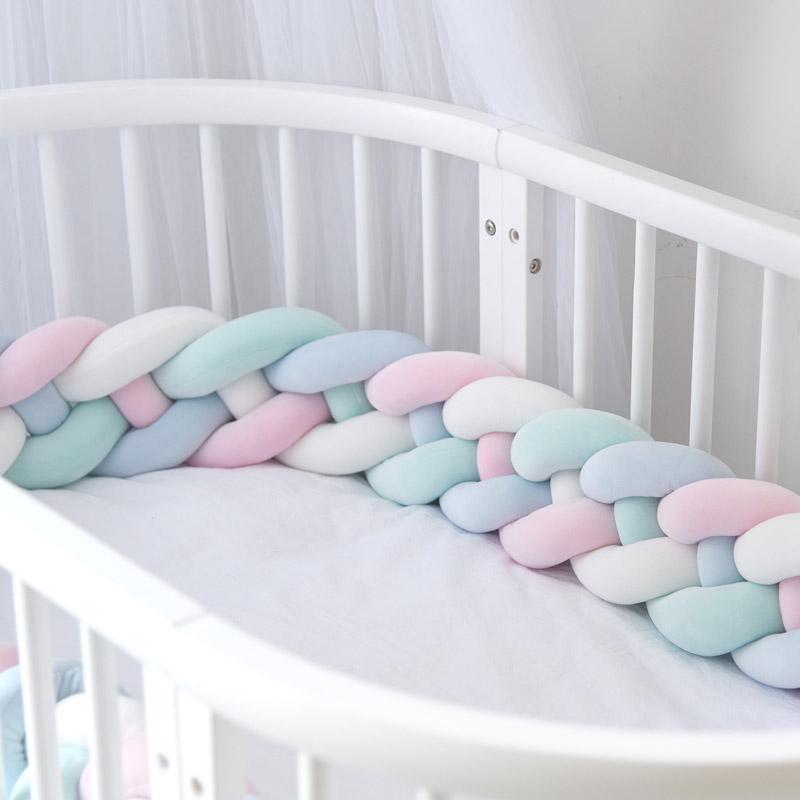 4 Strands Soft Knot Pillow Decorative Baby Bedding Braided Crib Safety Anti-collision Bumper Cushion