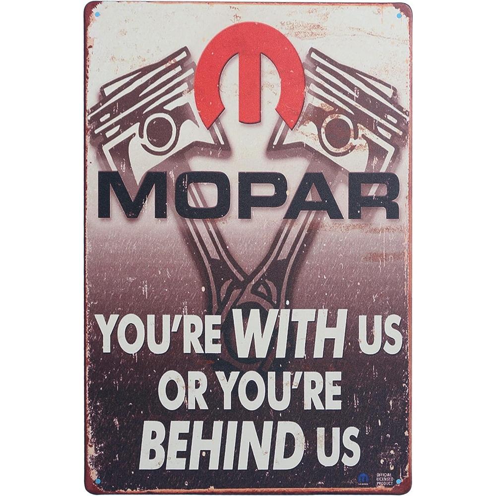Hisun Tin Sign Vintage Mopar Mobil Texaco BP Gas Oil Brand Logo Tin Signs Set Retro Auto Garage Metal Wall Art Rustic Decor Plaques for Wor