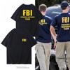 25 Maglietta in Cotone Taglie Forti con Stampa Lettere Fbi Giacca in Cotone Stile Militare Maglietta Casual a Maniche Corte/Mezze Maniche Girocollo