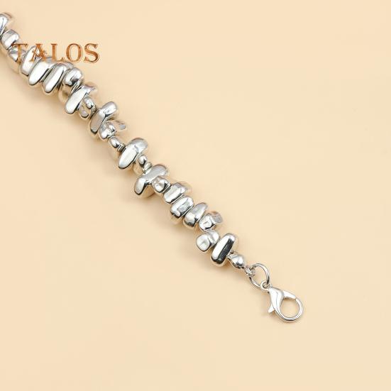 Irregular Stone Choker for Women Silver Tassel Heart Pendant Necklace Wedding Jewelry Gift for Wife Girlfriend On Valentine's Day Birthday Anniversary