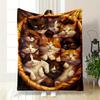 Cute Cats Print Blanket Bedroom Blanket for Livingroom Couch Lunch Break Soft Throw for Friend's Festival Gift