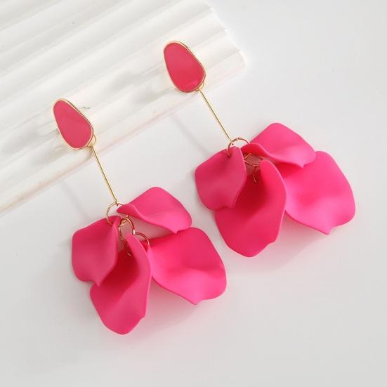 1 paar rozenblaadjes druppel oorbellen overdreven bungelende oorbellen vrouwen piercing stud oorbellen sieraden cadeau