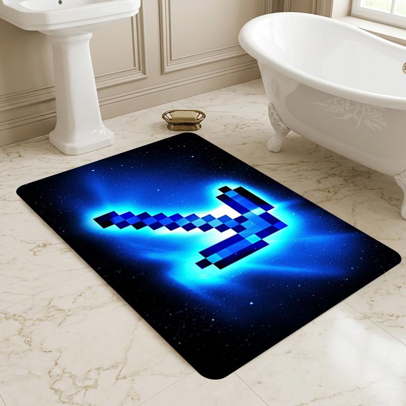 Minecraft Pickaxe Living Room Nonslip Area Rug Soft Carpet For Bedroom Game Playroom Sofa Office Home Decor Doormat Christmas Gift C926322