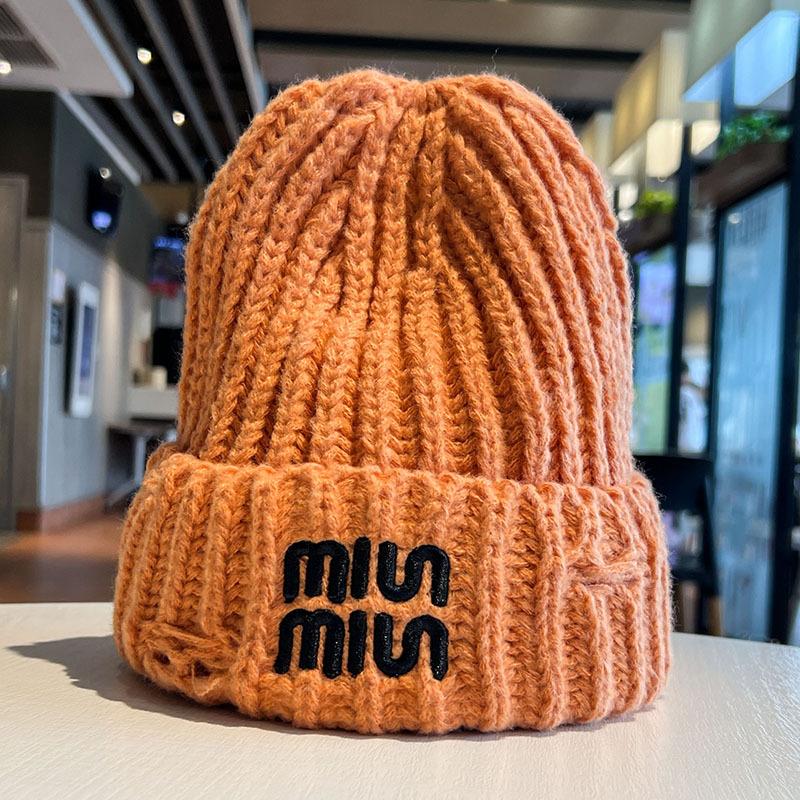 New Trendy Letter Embroidered Knitted Hat for Women In Autumn and Winter Warm Ear Protection Hat Showing Face Small Baotou Cold Hat
