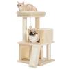 PAWZ Road Mini Cat Tower 48x44.5x86cm Senior Low 2-Tier Beige Hemp Scratching