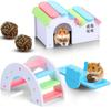 Seesaw Toy Teeth Care Small Animals Rainbow Hamster Toys Chew Grass Balls Wooden Hamster House