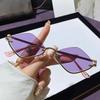 Men Women New Half Frame Sunglasses Fashion Simple Trend Sunglasses Small Frame Outdoor Travel Beach Essential Glasses