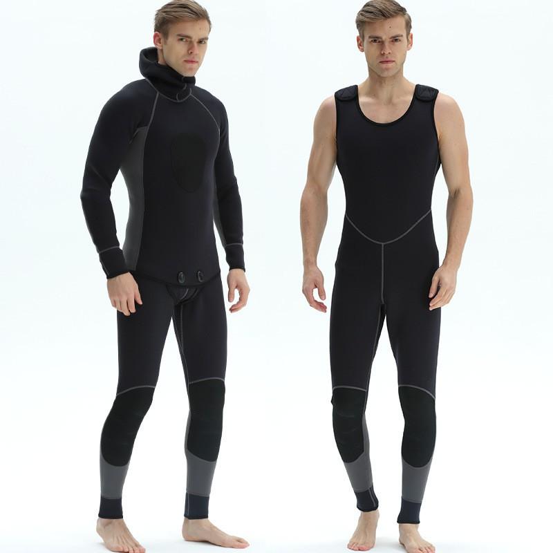 Mens Camo 2-Piece Wetsuit Diving Snorkeling Spearfishing 1.5mm 2mm 3mm Neoprene Thermal Dive Suit
