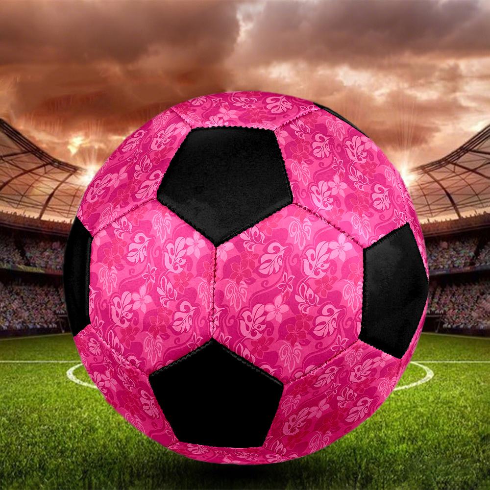 1PC Pink Floral Soccer Ball Size 5 Football Machine Sewn Indoor/Outdoor Universal Football Surprise Collection n70