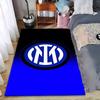 Inter Milan Logo Carpet with Black and Blue Gradient Pattern Design Suitable for Use As an Anti-slip for Living Room Bedroom Sofas