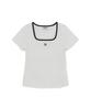 Emelbi Women'S Basic Square Neck Slim Fit Short Sleeve T-Shirt Ny (White)