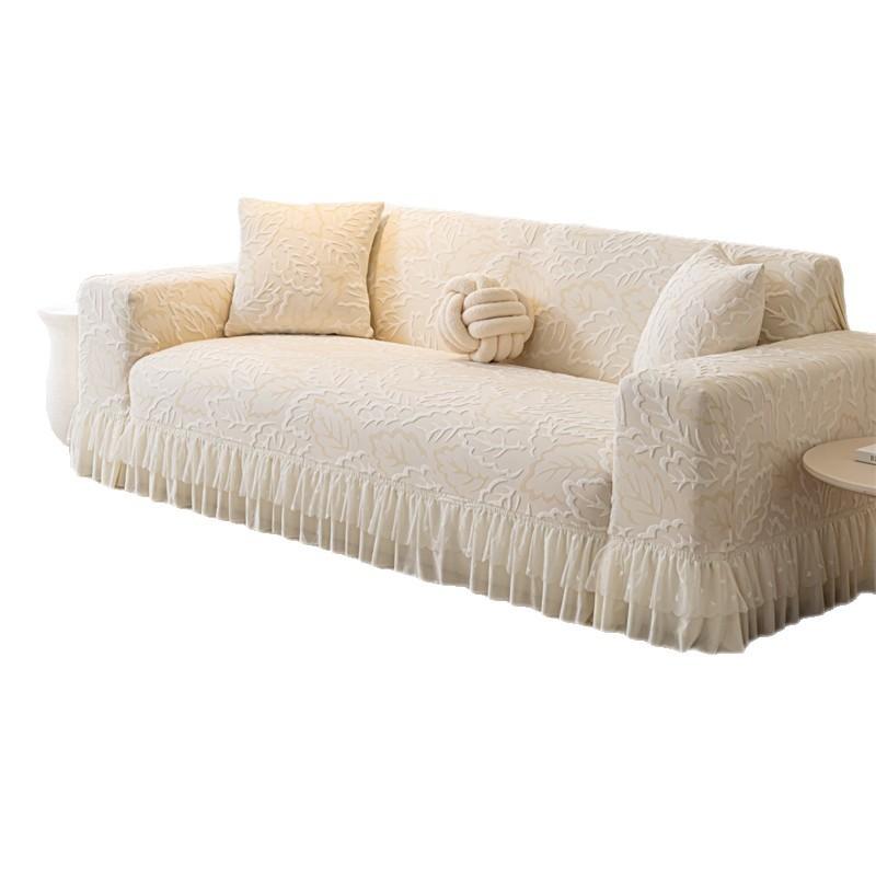 Elastic Sofa Cover All Purpose Set Suitable for All Seasons with A High End Feel. Skirt Straight Fleece Hair Cover and Anti Cat Scratch Cover