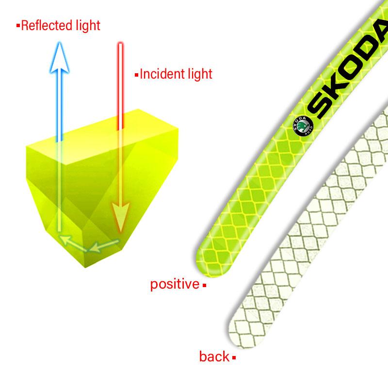 Car Wheel Hub Reflective Stickers Tire Rim Luminous Accessories For Skoda Octavia Superb Rapid Kodiaq Karoq Fabia Kamiq Roomster Citigo