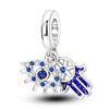 Blue Series Charms Copper Beads Butterfly Lovely Cat Heart Charms Fit Diy Original Bracelet Pendant For Women Jewelry Making