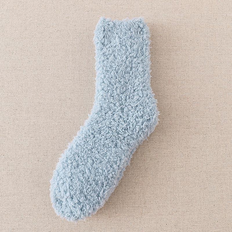 Vinterpyjamasstrumpor för damer med fleecefoder - Förtjockad korallfleece, Stor storlek, Lös passform, Plyschfleece för sömn