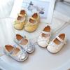 Girls Lace Edge Bow Leather Shoes Children's 2025 Spring and Autumn New Soft-soled Mary Jane Foreign Princess Shoes