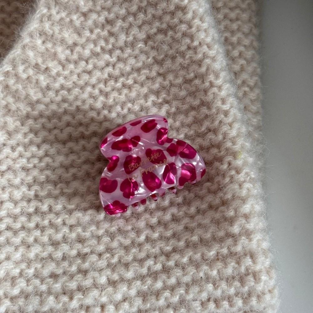 Elegant Pink Hair Claw Clip High Sense Sweet Leopard Print Clip Luxury Hair Accessories Women Accessories