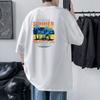 Men Pure Cotton Printed T-Shirt Hip Hop Style Dropped Shoulder Loose Tee