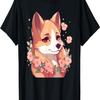 Dog Shiba Inu Lady with Cherry Blossom T-Shirt