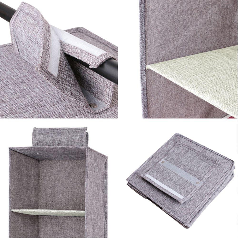 Foldable Cotton Drawer Space Saver Storage Pouch Hanging Clothes Organizer Wardrobe Storage Bags