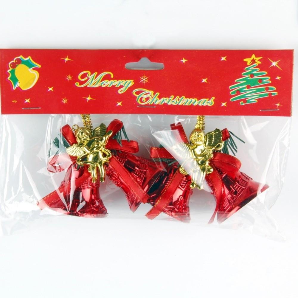 4/2 Stück Plastik-Weihnachtsglocken Frohe Weihnachten Exquisites Neujahrs-Anhänger Bunte Weihnachtsdekorationen
