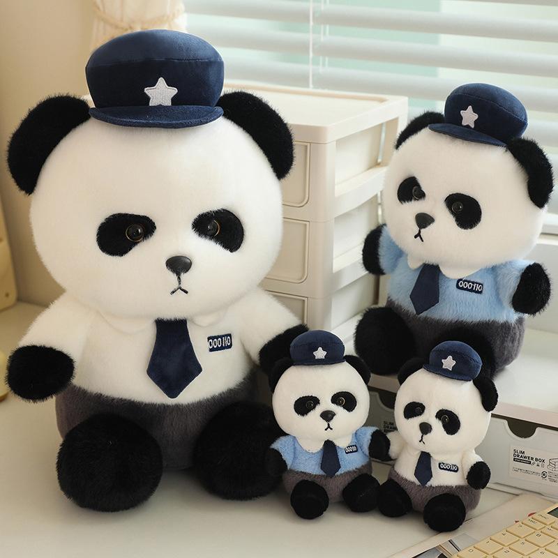 Plyšová hračka medveď policajt obrovská panda sieť polície vyrába panda policajt propagačný darček