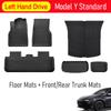 USVOTOV For 2025 2026 Tesla Model Y Standard RWD AWD Floor Mats All Weather Trunk Mats Cargo Liner Backrest Pads Car Accessories