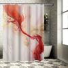 Luxus Marmor Duschvorhang Set Weiß Rosa Gold Rot Badezimmer Dekorative Einlage für Badezimmer Modernes Druckmuster Wasserdichtes Gewebe Haus D