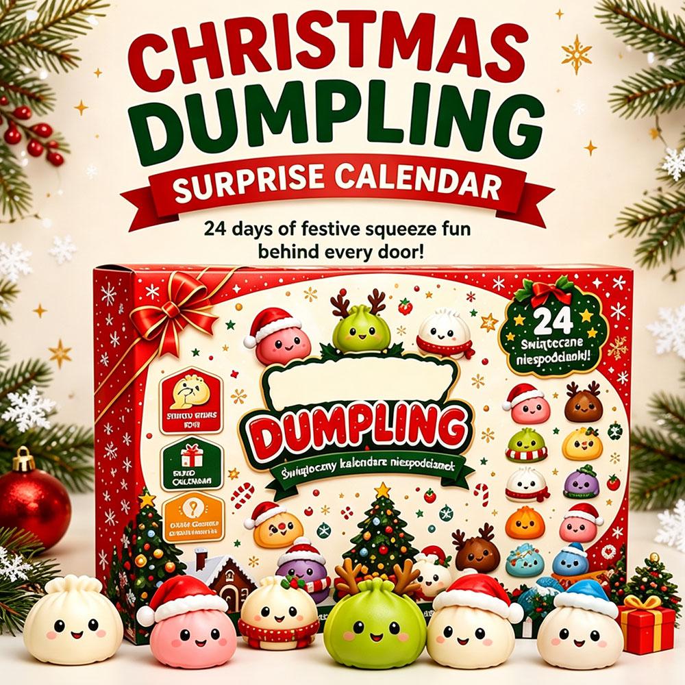 Christmas Squishy Advent Calendar, 24 Days Countdown Surprise Box, Dumpling Slow Rebound Squishies Squeeze Sensory Gift