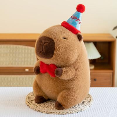 Neuer Capybara Geburtstagshut Party Capybara Puppe Puppe Niedliches Plüschtier Geschenk Stoffpuppe