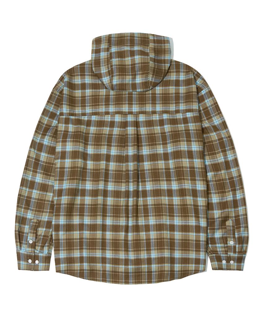 Sekeonmonollogeu Oversized Check Hoodie [Lkhaki]_Sesh012Lkhaki