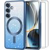 Protective Case - BOOLING - for Samsung Galaxy A36 5G - Soft Silicone - Blue Glitter - Shockproof