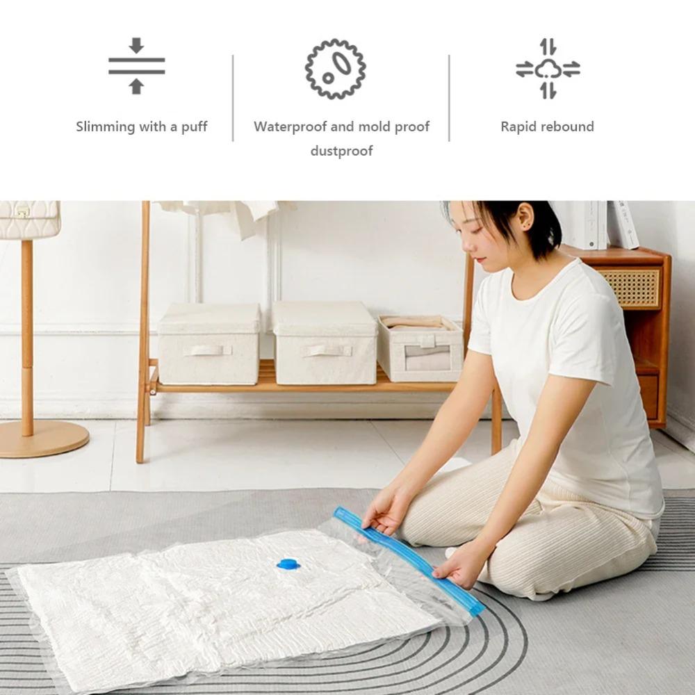 6PC Vacuum Storage Bags Space Saver Bag Travel Rechargable Air Pump Various Seal Bag Pump for Compress Clothe Blanket Luggage