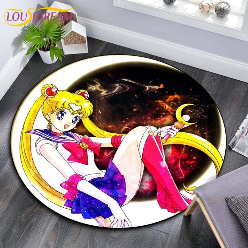 Sailor Moon Kilimai Anime Kilimas Madingi Minkšti Kilimai ir Takeliai Svetainei Neslystantys Kilimai Miegamajam Apvalus
