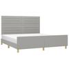 Bed Frame Without Mattress Light Grey 160 X 200 Cm Fabric